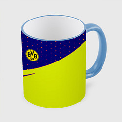 Кружка 3D Borussia logo geometry, цвет: 3D-небесно-голубой кант