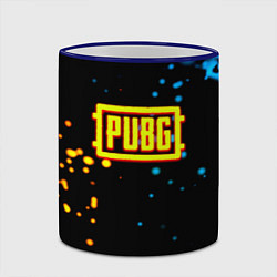Кружка 3D PUBG огненное лого, цвет: 3D-синий кант — фото 2