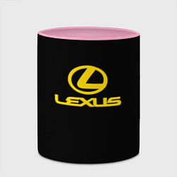 Кружка 3D Lexus yellow logo, цвет: 3D-белый + розовый — фото 2