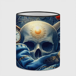 Кружка 3D Авангардная композиция с черепом - нейросеть, цвет: 3D-черный кант — фото 2