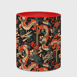 Кружка 3D Паттерн с драконом, цвет: 3D-белый + красный — фото 2
