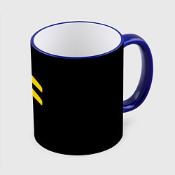 Кружка 3D Citroen logo yellow, цвет: 3D-синий кант
