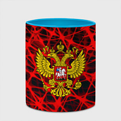 Кружка 3D Россия текстура символика, цвет: 3D-белый + небесно-голубой — фото 2