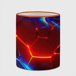 Кружка 3D Красные плиты с ярким светом, цвет: 3D-оранжевый кант — фото 2