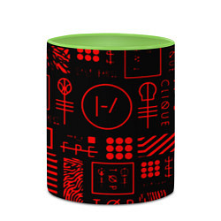 Кружка 3D Twenty one pilots pattern rock, цвет: 3D-белый + светло-зеленый — фото 2