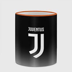 Кружка 3D Ювентус серый градиент, цвет: 3D-оранжевый кант — фото 2
