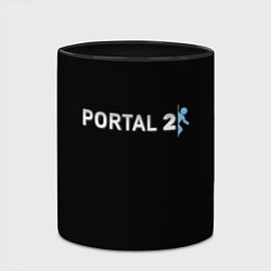 Кружка 3D Portal 2 logo, цвет: 3D-белый + черный — фото 2