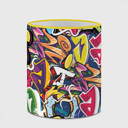 Кружка 3D Буква т в граффити, цвет: 3D-желтый кант — фото 2