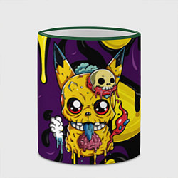 Кружка 3D Зомби Пикачу и желтые пятна, цвет: 3D-зеленый кант — фото 2