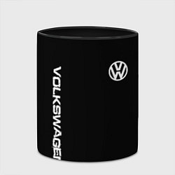 Кружка 3D Volkswagen logo white, цвет: 3D-белый + черный — фото 2