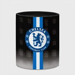 Кружка 3D Chelsea fc sport geometry, цвет: 3D-белый + черный — фото 2