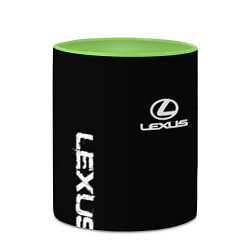 Кружка 3D Lexus white logo auto, цвет: 3D-белый + светло-зеленый — фото 2
