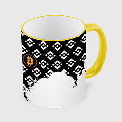 Кружка 3D Bitcoin pattern binance, цвет: 3D-желтый кант