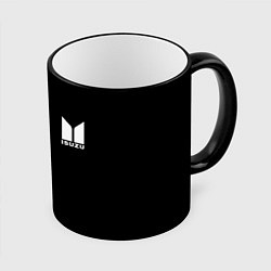 Кружка 3D Isuzu logo white, цвет: 3D-черный кант