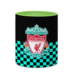 Кружка 3D Liverpool fc sport клетка, цвет: 3D-белый + светло-зеленый — фото 2