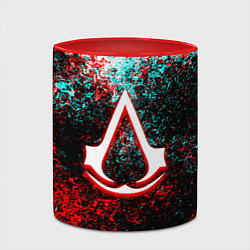 Кружка 3D Assassins Creed logo glitch, цвет: 3D-белый + красный — фото 2