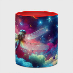 Кружка 3D Space dragonfly - ai art fantasy, цвет: 3D-белый + красный — фото 2