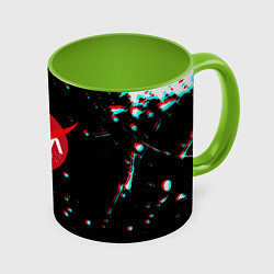 Кружка 3D NASA glitch splash, цвет: 3D-белый + светло-зеленый