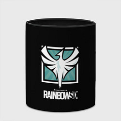 Кружка 3D Rainbow six logo game ubisoft, цвет: 3D-белый + черный — фото 2