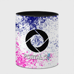 Кружка 3D Portal брызги красок текстура, цвет: 3D-белый + черный — фото 2