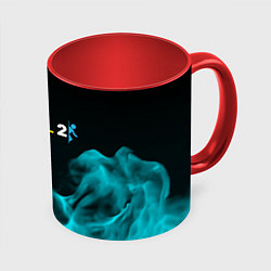 Кружка 3D Portal fire blue, цвет: 3D-белый + красный