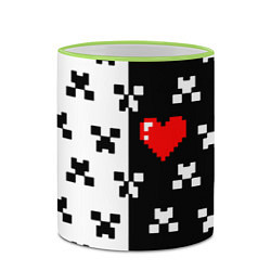 Кружка 3D Minecraft pattern love, цвет: 3D-светло-зеленый кант — фото 2