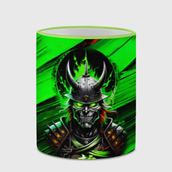 Кружка 3D Самурай зеленый яркий фон, цвет: 3D-светло-зеленый кант — фото 2