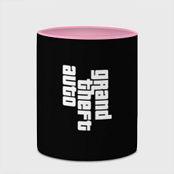 Кружка 3D Grand theft auto logo, цвет: 3D-белый + розовый — фото 2