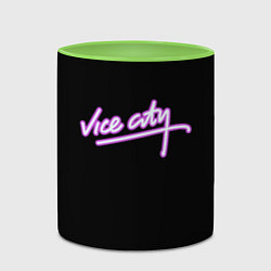 Кружка 3D Vice city logo neon, цвет: 3D-белый + светло-зеленый — фото 2