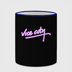 Кружка 3D Vice city logo neon, цвет: 3D-синий кант — фото 2