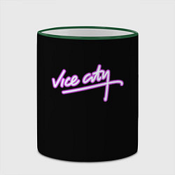 Кружка 3D Vice city logo neon, цвет: 3D-зеленый кант — фото 2