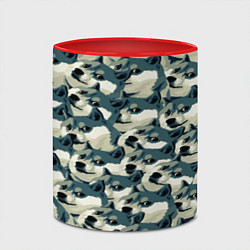 Кружка 3D Доги мем паттерн, цвет: 3D-белый + красный — фото 2