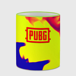 Кружка 3D PUBG neon flame, цвет: 3D-светло-зеленый кант — фото 2
