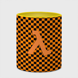 Кружка 3D Half life клетка оранжевая, цвет: 3D-белый + желтый — фото 2