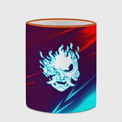 Кружка 3D Samurai geometry stripes neon, цвет: 3D-оранжевый кант — фото 2