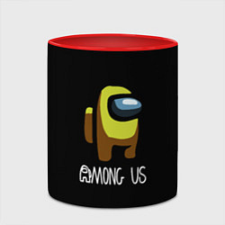 Кружка 3D Among us жёлтый, цвет: 3D-белый + красный — фото 2