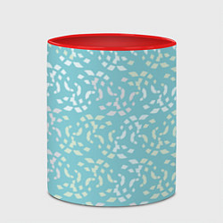 Кружка 3D Мозаика на голубом, цвет: 3D-белый + красный — фото 2