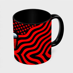 Кружка 3D Among us usa style, цвет: 3D-белый + черный