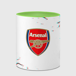 Кружка 3D Arsenal fc текстура, цвет: 3D-белый + светло-зеленый — фото 2