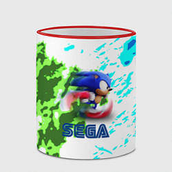Кружка 3D Sonic sega game, цвет: 3D-красный кант — фото 2