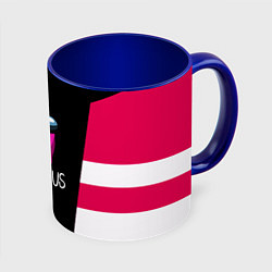 Кружка 3D Among us geometry pink, цвет: 3D-белый + синий