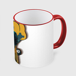 Кружка 3D RM БТС, цвет: 3D-красный кант