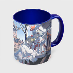 Кружка 3D Touhou Project Ремилия Скарлет Фландр Скарлет в зи, цвет: 3D-белый + синий