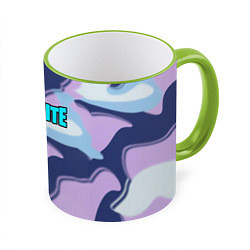 Кружка 3D Fortnite camo steel, цвет: 3D-светло-зеленый кант