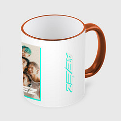 Кружка 3D Ateez участники, цвет: 3D-оранжевый кант