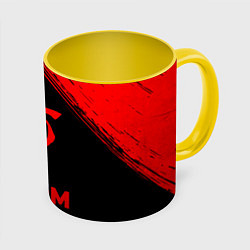 Кружка 3D Doom - red gradient, цвет: 3D-белый + желтый