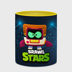 Кружка 3D Brawl start 8 bit skin old tv, цвет: 3D-белый + желтый — фото 2