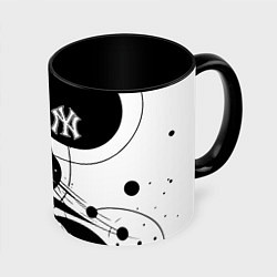 Кружка 3D New York Yankees baseball team - abstraction, цвет: 3D-белый + черный