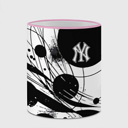 Кружка 3D New York Yankees baseball team - abstraction, цвет: 3D-розовый кант — фото 2