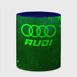 Кружка 3D Audi - green gradient, цвет: 3D-белый + синий — фото 2